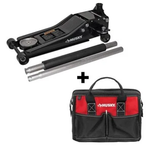 Husky Car Jack 3-Ton Low Profile Quick Lift Rust Resistant Steel with Tool Bag - Picture 1 of 11