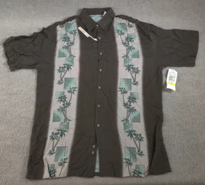 Moda Campia Moda 100% Rayon Havana Cuba Shirt Mens M Geometric Tribal Palm Trees - Picture 1 of 10