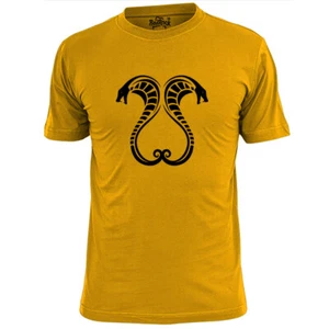 Mens Twin Cobras Snake Stencil T Shirt Reptiles Art Tattoo - Picture 1 of 4