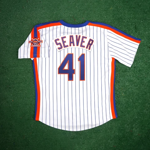 Tom Seaver 1986 New York Mets Home Cooperstown Men's Jersey w/ 25th Patch Cover