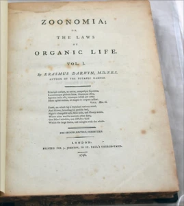 Zoonomia by Erasmus Darwin Volume 1 1796 3rd edition fine binding - Picture 1 of 23