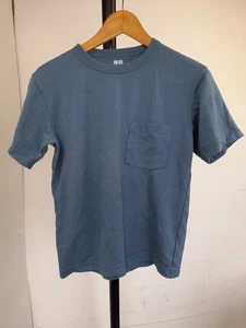 Boys Uniqlo 160 Tshirt Plain Blue - Picture 1 of 3