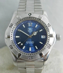 Tag Heuer WK2117 Automatic Vintage 1990's Blue Dial SS Date Mens Watch....38mm - Picture 1 of 19