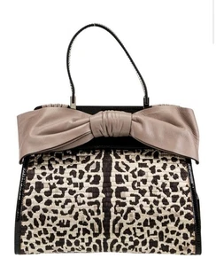 Valentino Leopard Bow Patent Handbag Wow!! Vintage - Picture 1 of 9