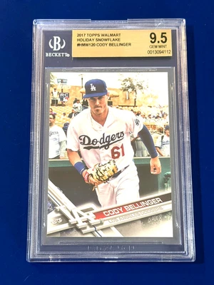 CODY BELLINGER 2017 TOPPS Walmart HOLIDAY SNOWFLAKE RC #HMW120 BGS 9.5 GEM MINT - Image 1 of 2