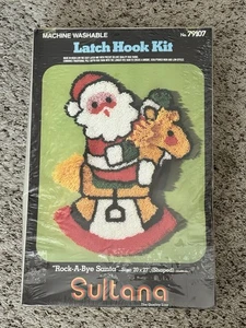 Vtg Sultana Latch Hook Kit Rock-A-Bye Santa #79107 20x27 Sealed 1985 - Picture 1 of 6