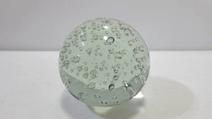 Vintage kontrollierte Blasen durchgehend Kunst Glas Briefbeschwerer 3 1/2 - Bild 1 von 2