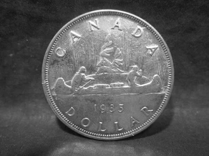 Silbermünze - Canada Dollar 1935 "Teppichhändler und Indianer" VZ  GS9871 - Picture 1 of 2