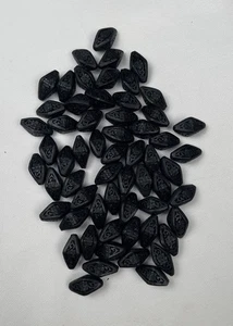 VTG Black wood natural carved Antique Beads Lot Of 60 Floral - Picture 1 of 6
