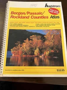 HAGSTROM BERGEN/PASSIC/ROCKLAND COUNTIES ATLAS MAP 1992๐ฅ - Picture 1 of 3