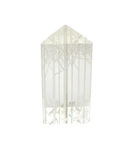 Kosta Boda Vicke Linstrand Crystal Prism Etch Forest Deer Tree Bookend (1) - Picture 1 of 20