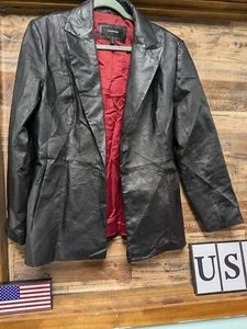 Ledermantel. Schwarze 100% Lederjacke Größe M. Cole Brook Damen.  - Bild 1 von 5