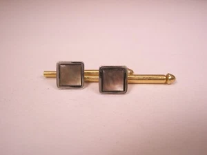 SINGLES(2) 1/4" Gray Square MOP Vintage Formal Tux Prom Groom Shirt Stud c250 - Picture 1 of 5