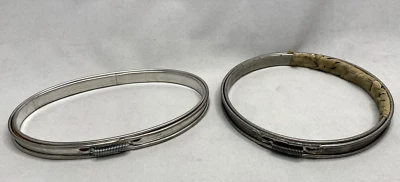 Vintage Metal Embroidery SPRING TENSION CORK LINED 5” Hoops and 6" x 3.5" Oval - Image 1 of 4