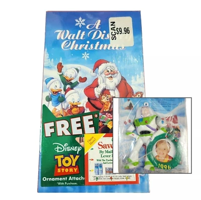 A Walt Disney Christmas VHS w/ Toy Story Buzz Lightyear Ornament New Rare - Image 1 of 4