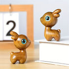 Cute Deer Elk Small Wooden Sculptures Figurines Decorations Ornament Xmas Gift
