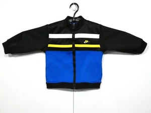 Nike Boys Youth 4T Toddler Zip Up Track Jacket Black Blue Pockets Active Sport - Picture 1 of 6