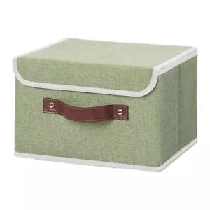 Storage Bin With Lid Storage Boxes With Pu Leather Handles Pp Plastic Board Deco - Picture 1 of 7