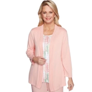 Suéter Top Alfred Dunner Primavera en París Rosa Albaricoque Melocotón Talla Pequeña - Imagen 1 de 3