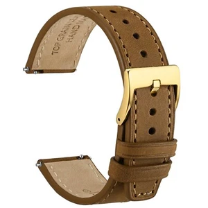 Correa de reloj WOCCI Elite, cuero de grano superior, liberación rápida, ancho de banda 18 20 22 mm - Imagen 1 de 55