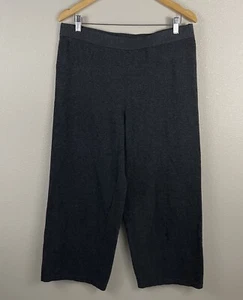 Habitat L Gray Knit Flood Pant 100% Cotton Wide Leg Ankle Pant - Picture 1 of 4