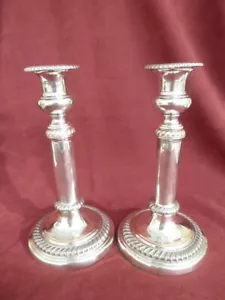 Victorian Antique Silver Plate On Copper Telescopic Candlesticks 9" to 11" - Picture 1 of 11