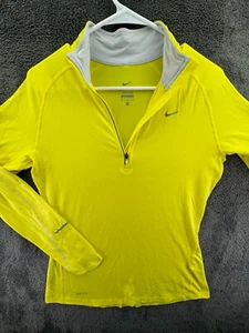 Nike Dri-fit Yellow 1/4 Zip Pullover Medium Lightweight Active Adult Workout - Picture 1 of 12