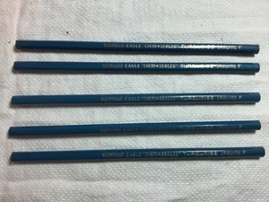 5 Vintage Pencils EAGLE TURQUOISE F Chemi-Sealed : Drawing Pencils - Picture 1 of 4