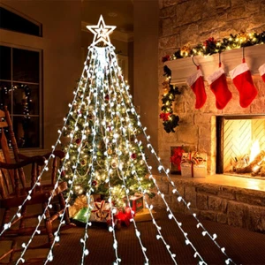 LED Lichterkette Weihnachtsbaum Beleuchtung Innen Außen Wasserfall Deko - Bild 1 von 27