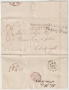 1829 JOHN HAIG LETTERA GLASGOW & RR PARKHEAD PENNY POSTS A JOHN SLIGO EDINBURGH - Foto 1 di 4
