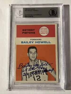 1961 Fleer Bailey Howell Rookie Signed / Auto. BAS W/ 2 Inscriptions. - Image 1 of 2