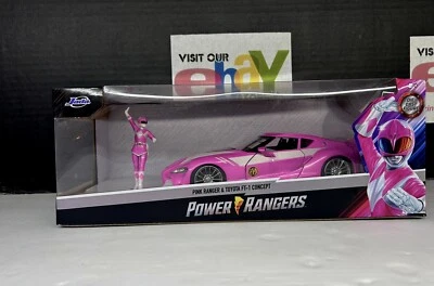 MIGHTY MORPHIN PINK POWER RANGER  FIGURE /TOYOTA FT-1 CONCEPT  1/24 DIECAST - Image 1 of 3