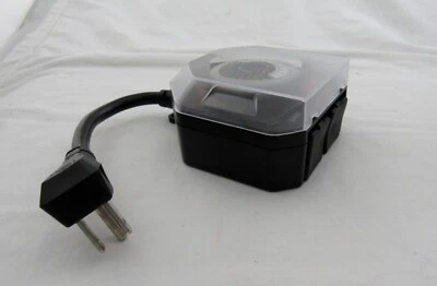 Temporizador mecánico WOODS exterior 24 horas HD 3/4 hp 2 salidas a tierra 50124x4 Foto 1 de 4