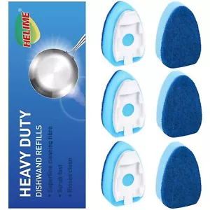 Dishwand Refills Sponges Refill Dish Wand Heads Heavy Duty Scrub Dots Brushes... - Picture 1 of 6