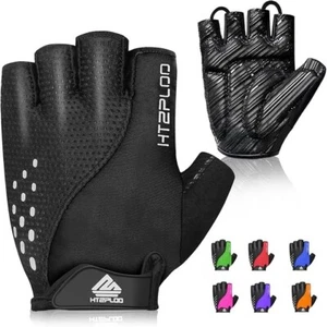 Half Fingers Bike Cycling Gloves Men Women Small Black - NEW - Picture 1 of 7
