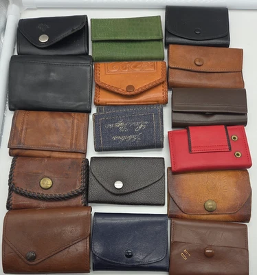 lote de 16, porta llaves cartera vintage, bolsa marrón azul verde negro rojo Foto 1 de 4