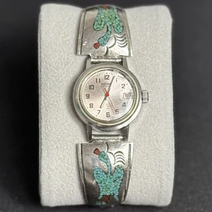 Vintage Seiko Automatic 17J High Beat Uhr Kenny Guerro Navajo 925 Silber Manschette - Bild 1 von 10