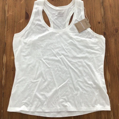 Camiseta sin mangas Patagonia para mujer lateral actual nueva con etiquetas $49 talla L blanca cuello redondo espalda deportiva Foto 1 de 4