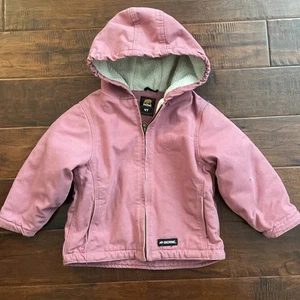 Bern Softstone Duck Sherpa-gefütterte Kapuzenjacke Kleinkind 4T rosa Canvas - Bild 1 von 7