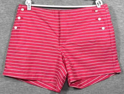 Tommy Hilfiger Mujer Pantalones Cortos 16 Rayas Rosa Preppy Náutico Marinero Foto 1 de 4