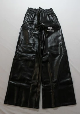 Pantalones de pierna ancha Heaven On Earth para hombre de cuero sintético BE5 negros pequeños Foto 1 de 4