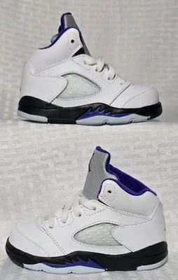 Jordan 5 Retro Bebé/Niño Pequeño Gris/Púrpura/Blanco Talla 6C Foto 1 de 4