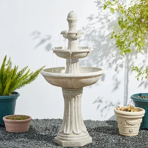 Outdoor Fountains and Waterfalls 3 Tier Patio Fountain with Pump & LED Light,... - Picture 1 of 9