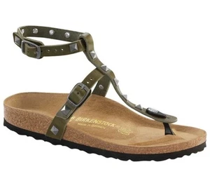 Birkenstock Women Sandals Marillia Studded Pyramid Olivex Size 35 EU 4 US Youth - Picture 1 of 12