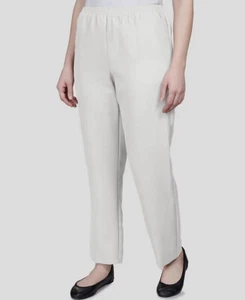 Alfred Dunner Womens White Classics Pull-On Straight-Leg Pants Plus Size 18W - Picture 1 of 2