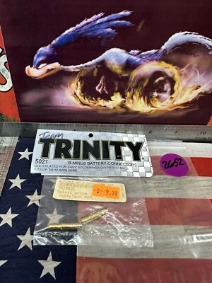 TEAM TRINITY 5021 R-MINUS BATTERY CONNECTORS: Gold Plated Fits Up To 12AWG Wire - Image 1 of 4