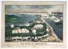 [Currier & Ives]  Hand-Colored Lithograph   The Siege of Charleston   c.1863 