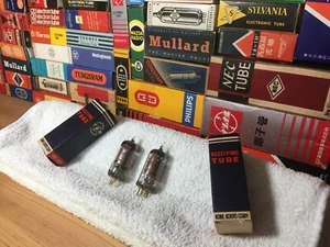 2x Rare NOS DGetter BlackPlate Gold 6AU6 6136 Fujitsu ~Sony C800G GoldenAge Mics - Picture 1 of 6