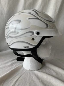 Z1R Motorcycle DOT Half Helmet (ZRP-2M) Nomad White Flame, Small - Picture 1 of 12