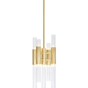 Elegant Satin Gold Glass Pendant Light 9-Light Fixture Chandelier Ceiling Lamp - Picture 1 of 5